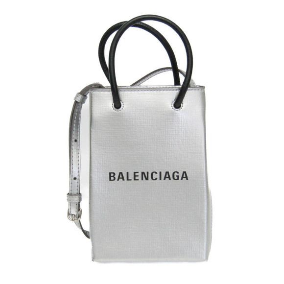 BALENCIAGA Silver Leather Shoulder Bag - Picture 1 of 12